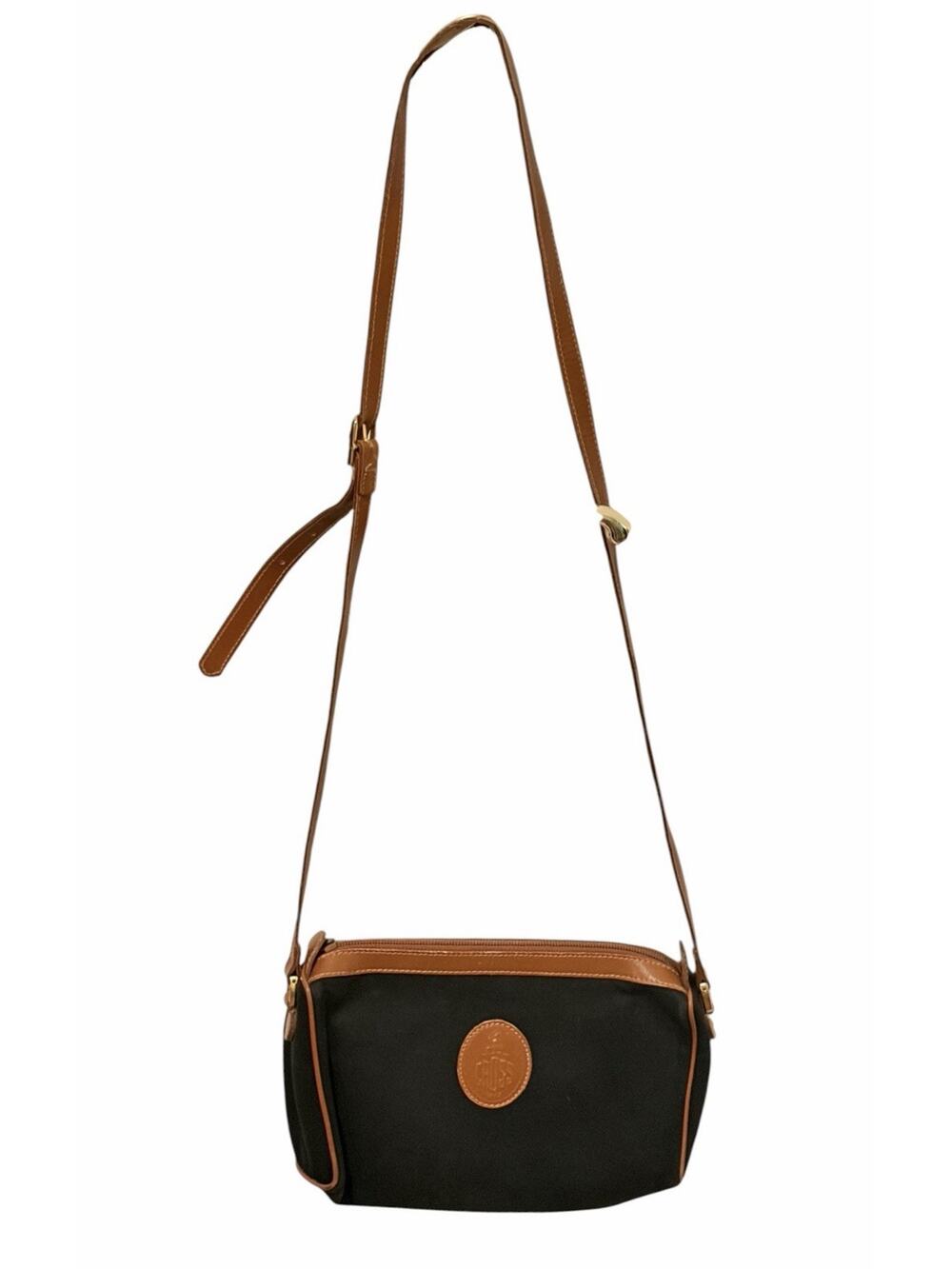 Vintage Mark Cross Country Black Nylon & Brown Leather Bag USA 2001